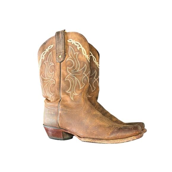 Women's Tony Lama Vaquero Leather Cowgirl Western Boot Size 8.5B Brown B27 - Picture 3 of 6